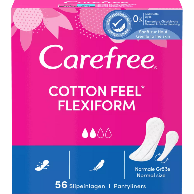 Carefree Cotton Feel Flexiform inlegkruisje zonder geurstof, 56 stuks