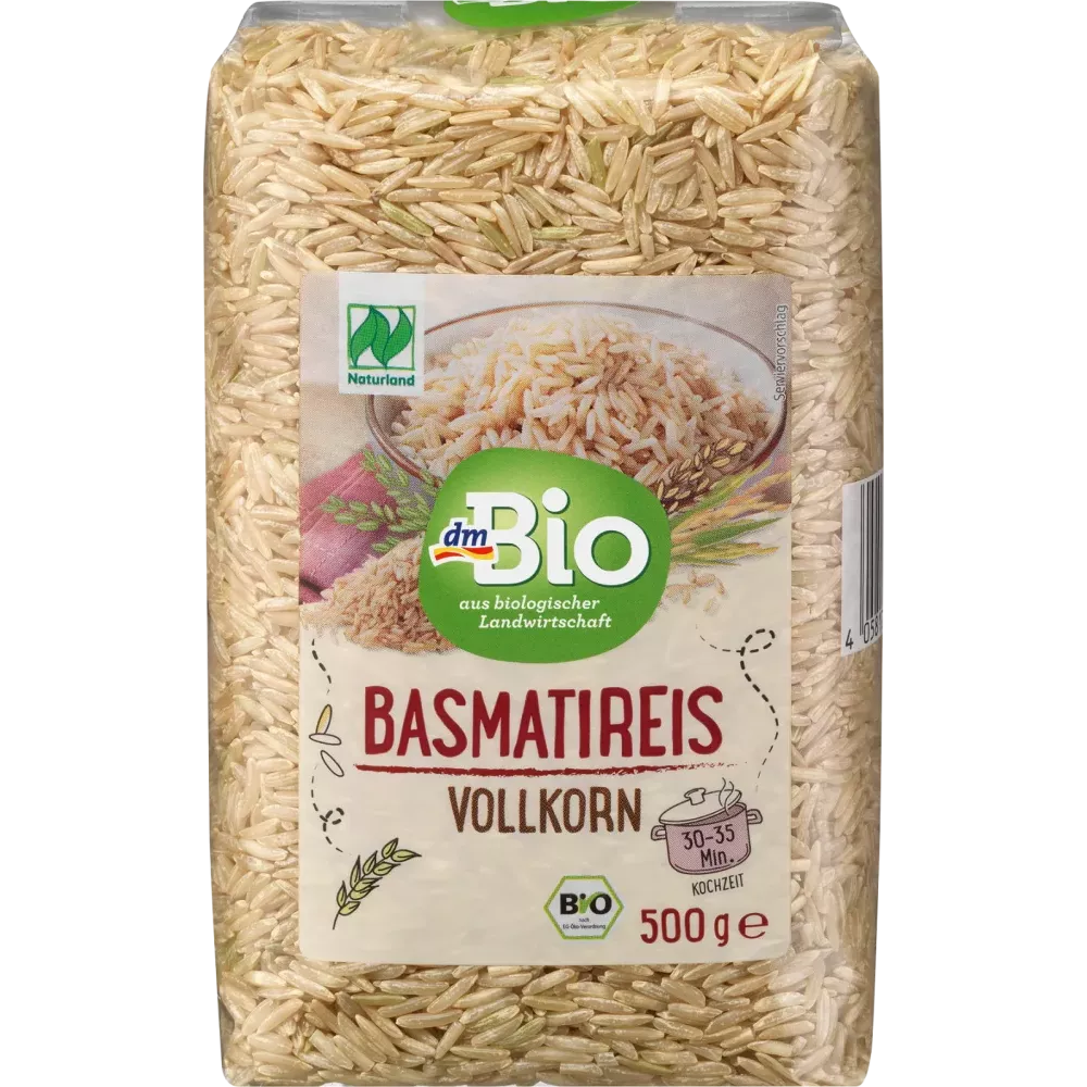 dmBio Rijst, Basmati rijst volkoren, Naturland, 500 g
