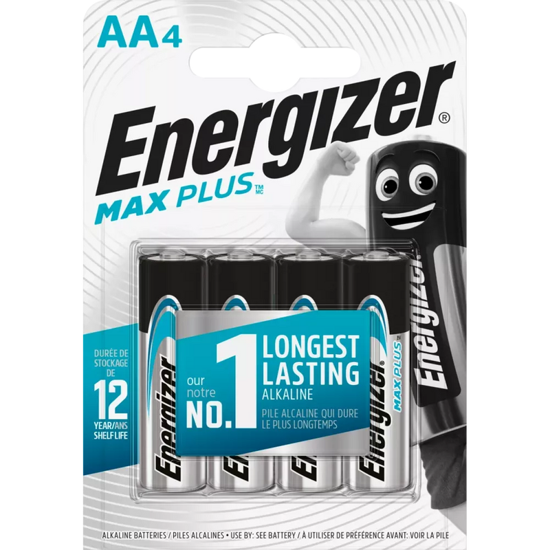 Energizer Max Plus AA-batterijen, 4 stuks
