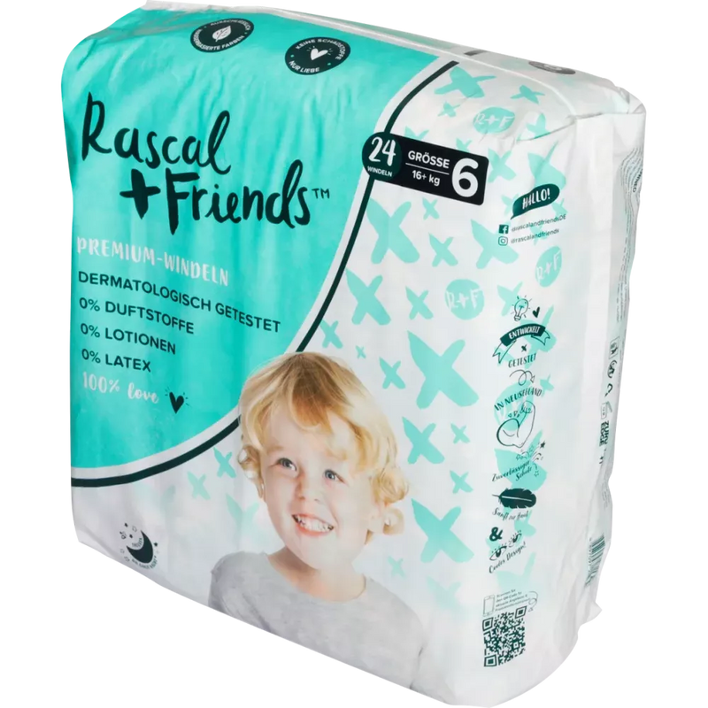 Rascal+Friends Luiers maat 6, 16+ kg, 24 stuks