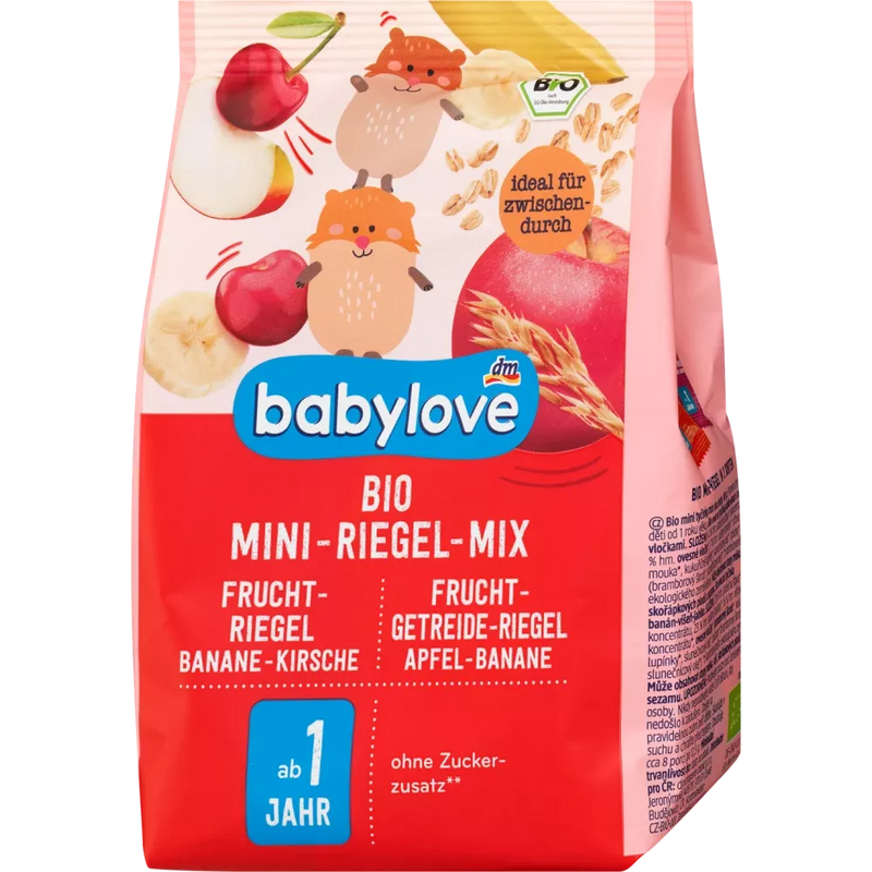 babylove Fruit reep biologische minireep mix 8x12,5g vanaf 1 jaar, 100 g