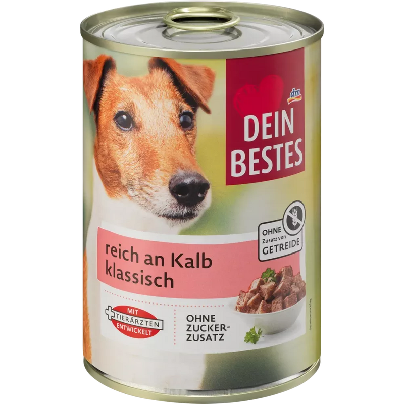 Dein Bestes Honden Natvoer, rijk aan kalfsvlees classic, 400 g
