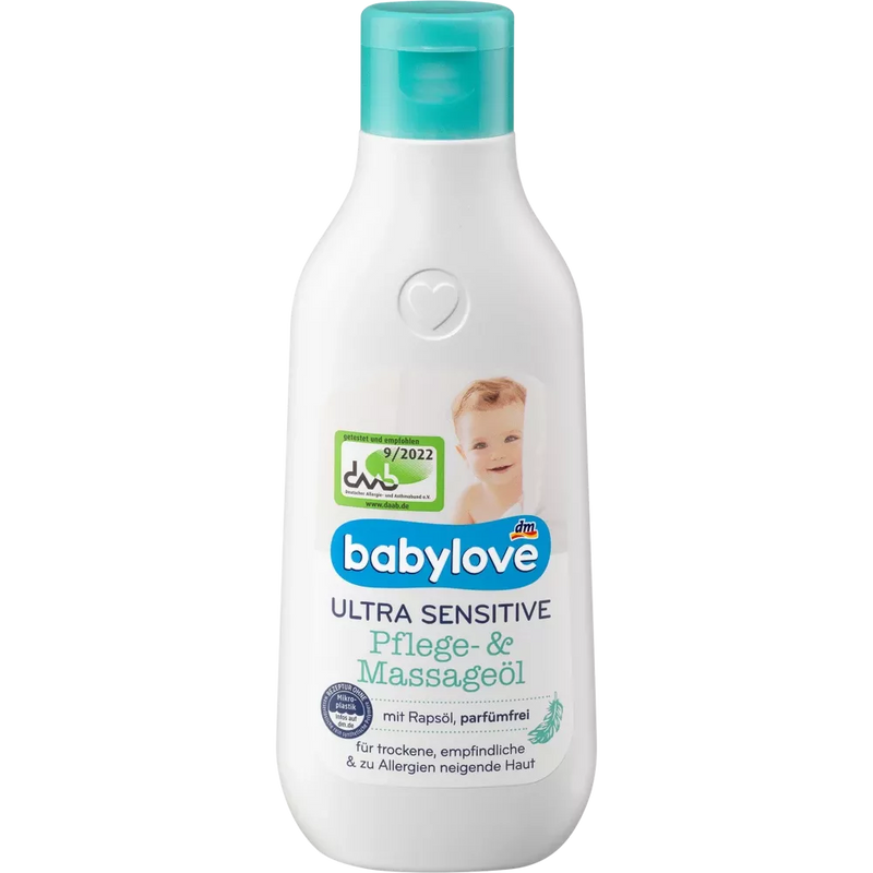 babylove Baby Massageolie & verzorging ultra sensitive, 250 ml