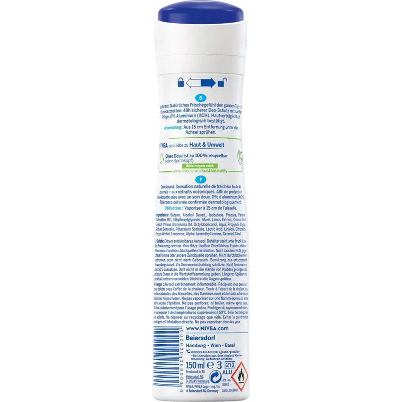NIVEA Deo Spray Deodorant fresh natural, 150 ml