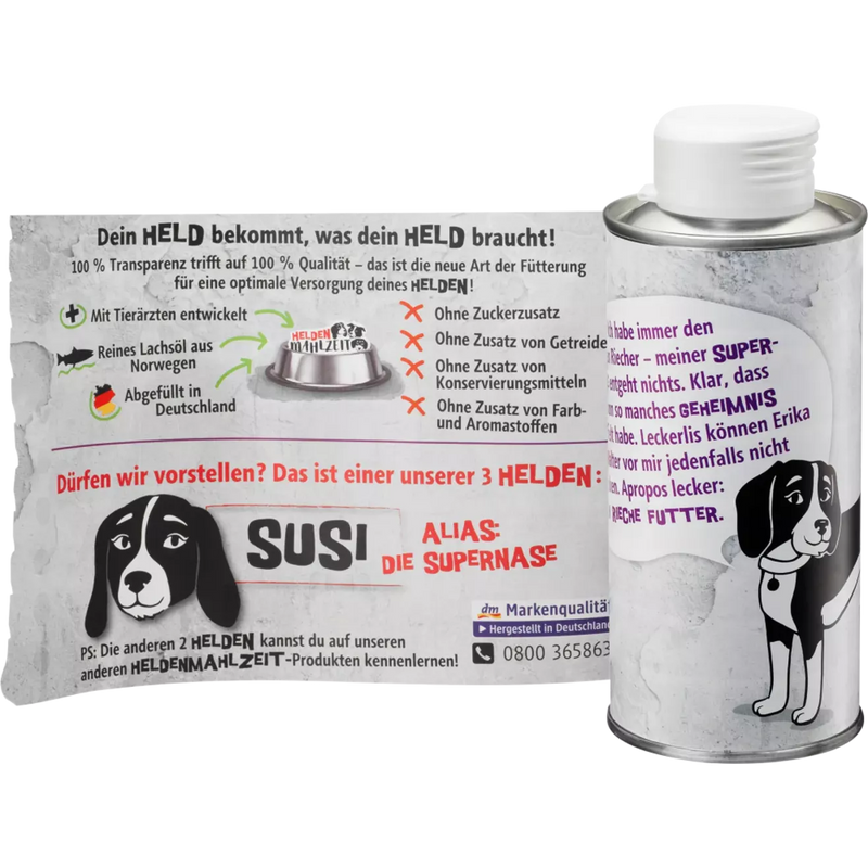 Dein Bestes Aanvullende voeding voor honden, Heldenmahlzeit, 100 % pure zalmolie, 250 ml