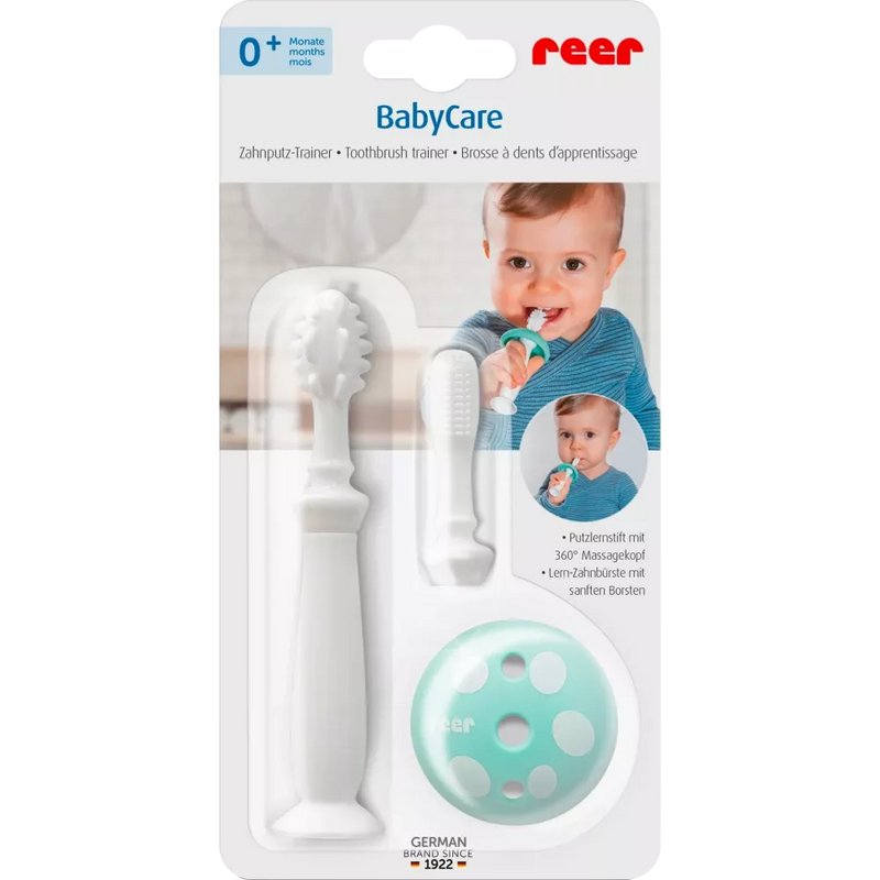 Reer BabyCare tandenborstel trainer met veiligheidsplaatje, 1 stuk