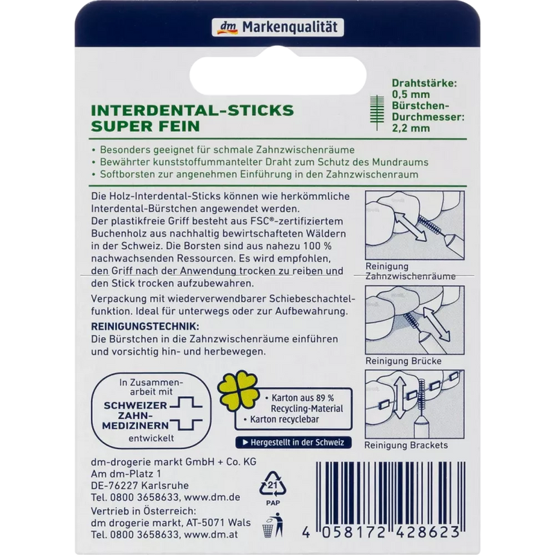 Dontodent Interdentale ragers natuur 0,5 mm ISO 2, 6 stuks.