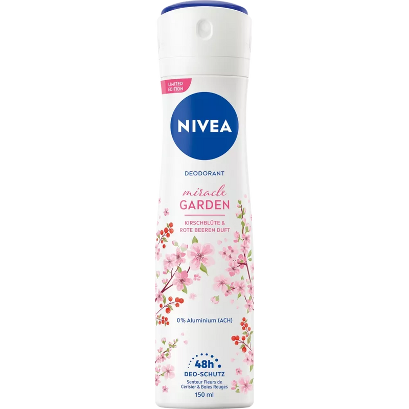 NIVEA Deodorant Spray Miracle Garden Kersenbloesem & Rode Bessen, 150 ml