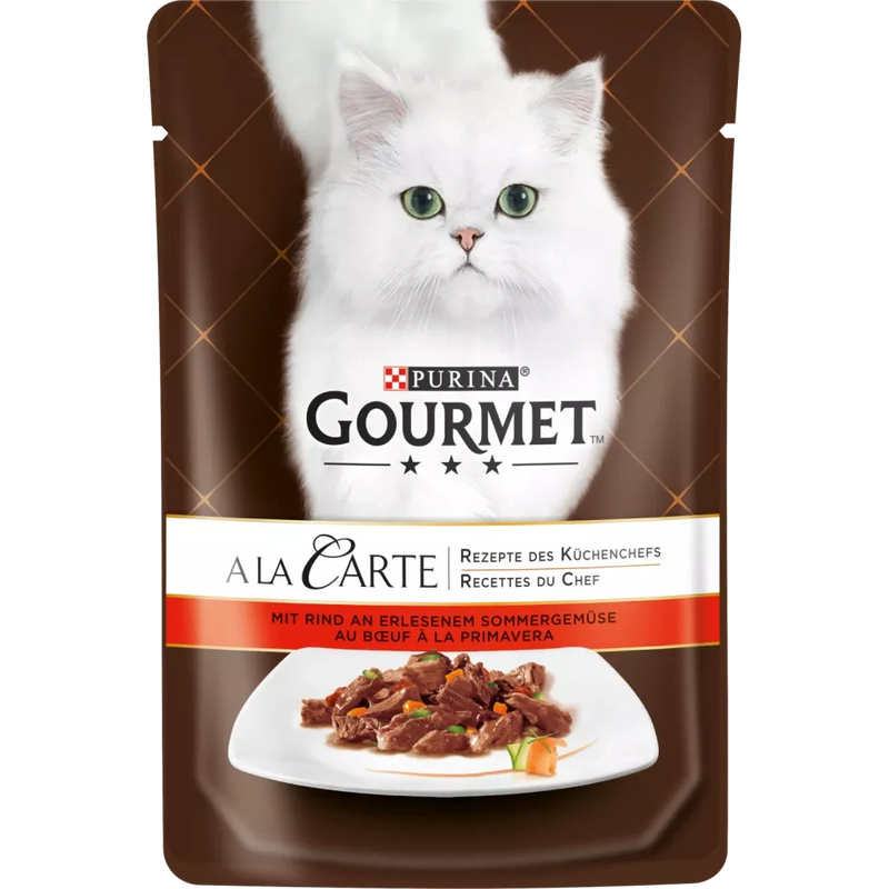 Purina Gourmet Natvoer voor katten, A la carte met rundvlees, 85 g