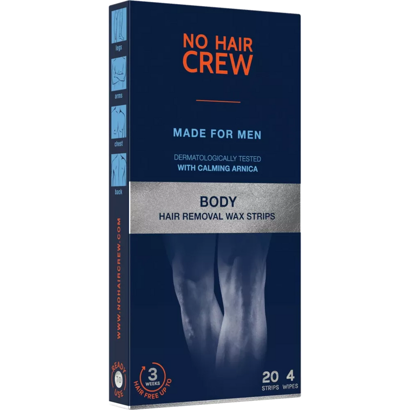 No Hair Crew Koud wax strips Lichaam, 20 stuks