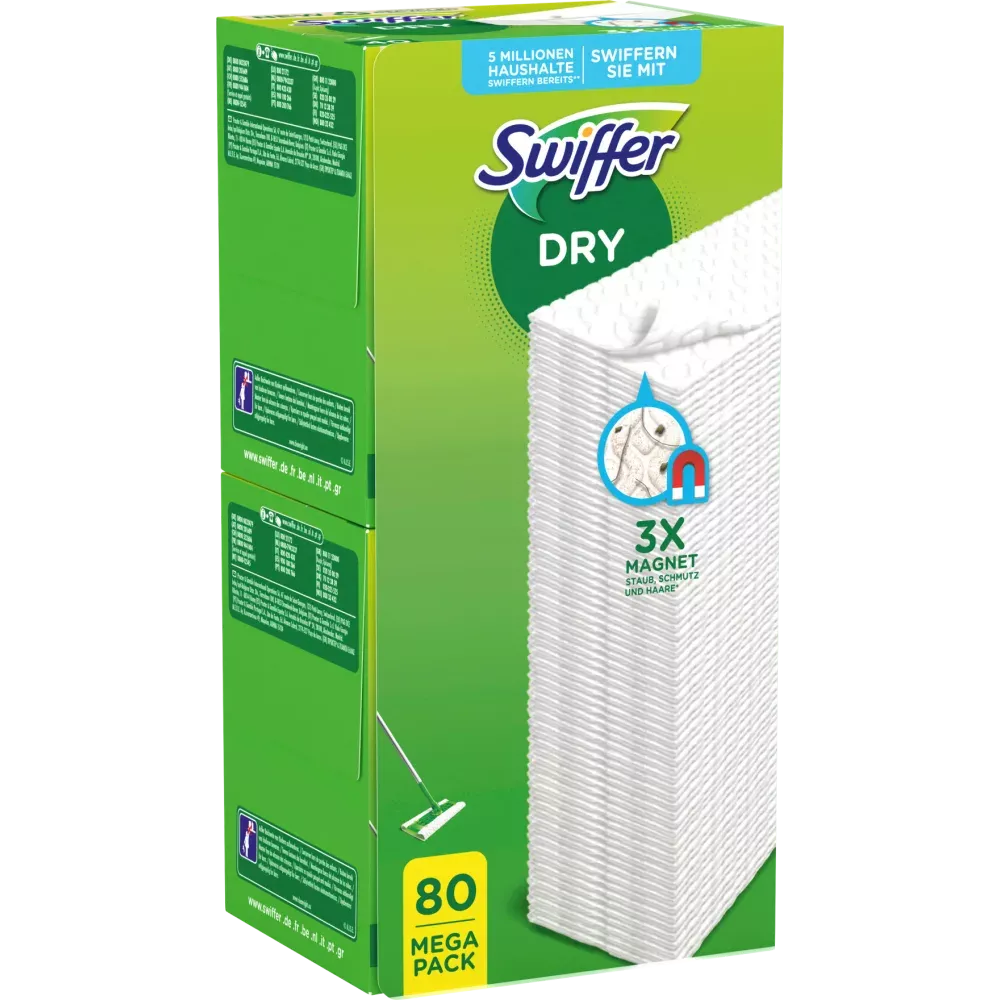 Swiffer Floor Dry Droge vloerdoeken navulpak, 80 stuks