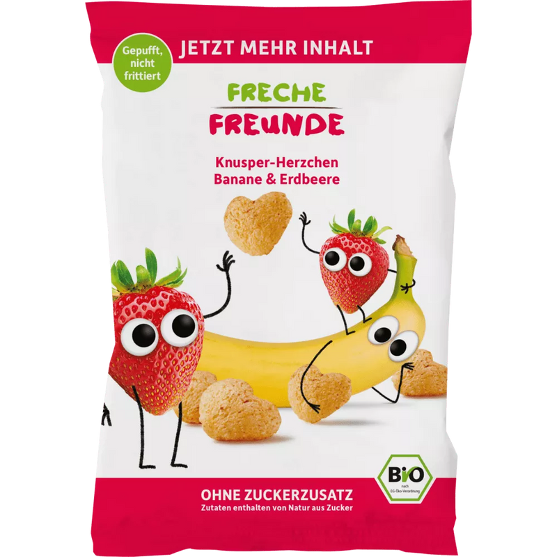 Freche Freunde Crunchy Hartjes Banaan & Aardbei, 30 g
