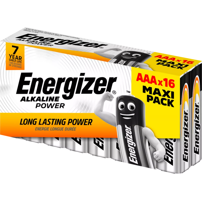 Energizer Batterijen Alkaline Power AAA, 16 stuks
