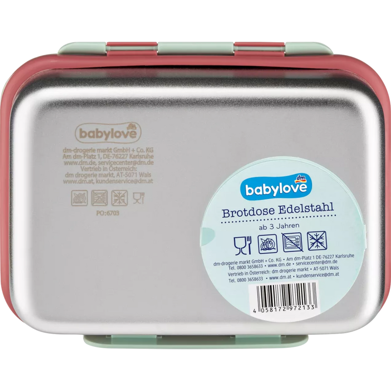 babylove Roestvrij stalen lunchbox mint/bruin, 1 st