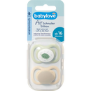 Sucette en silicone babylove Air, anatomique, marron/vert, taille 3, à partir de 16 mois, 2 pièces.