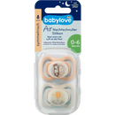 Sucette babylove Air night en silicone, symétrique, marron/gris, taille 1, 0-6 mois, 2 pcs.