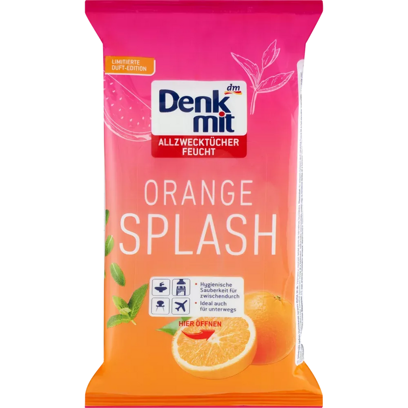 Denkmit vochtige allesdoekjes Orange Splash, 50 stuks