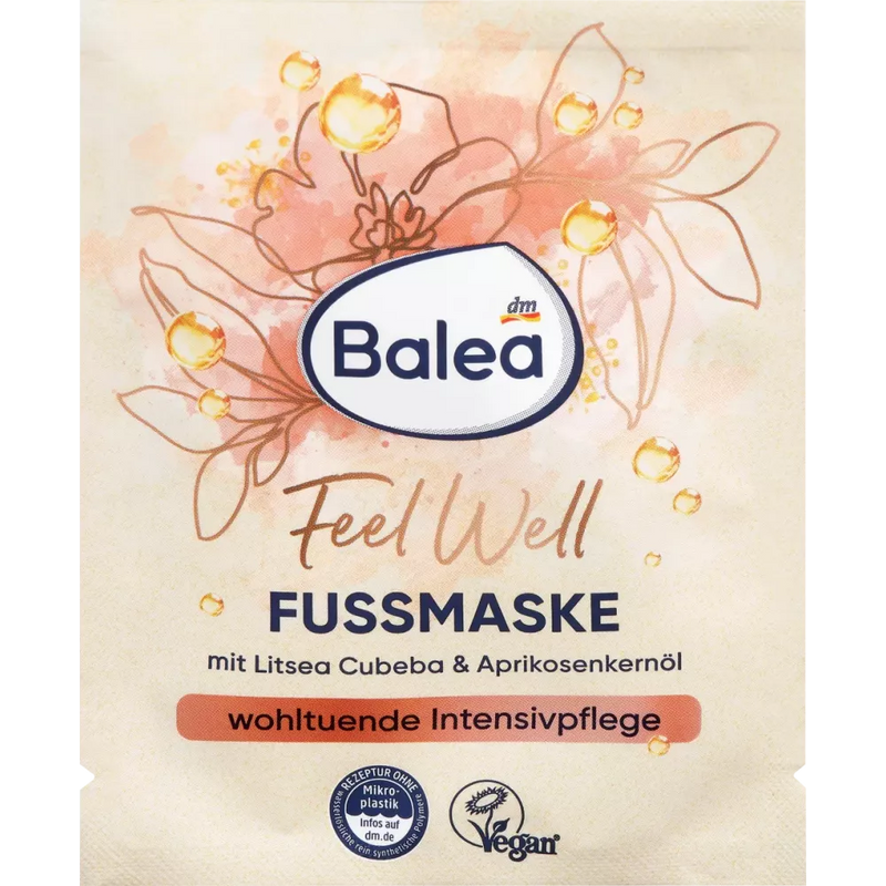 Balea Voetmasker Feel Well Litsea Cubeba & abrikozenpitolie, 15 ml