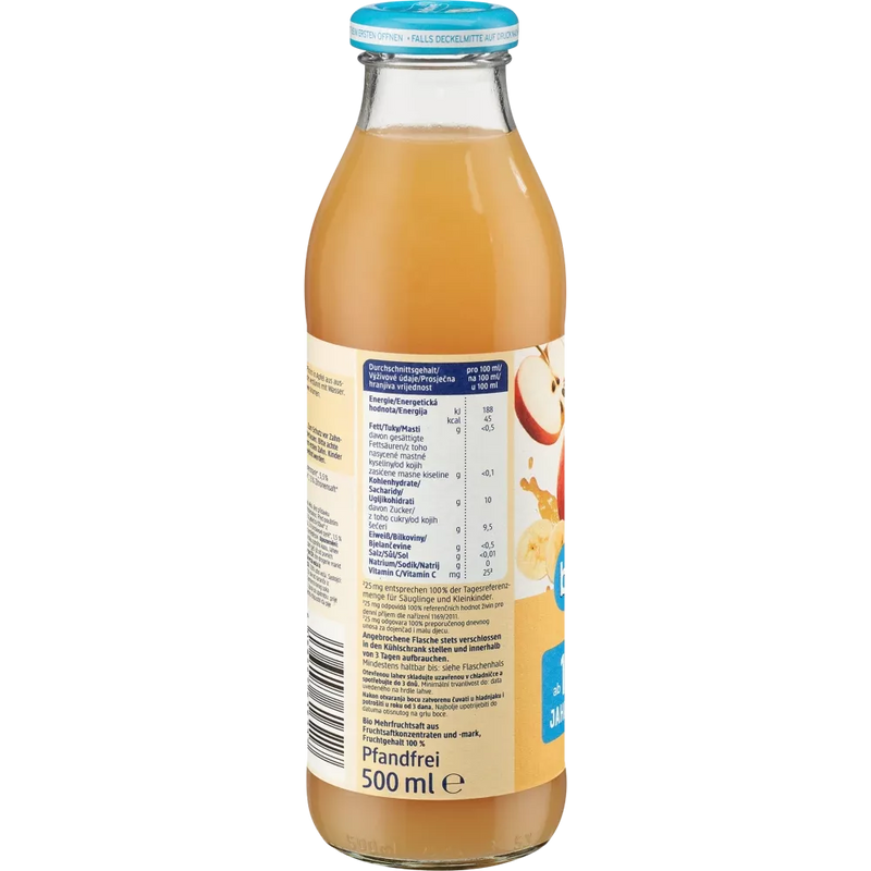 babylove Biologisch bananen-perzik sap in appel, vanaf 1 jaar, 500 ml