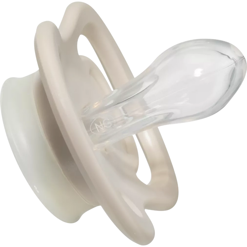 babylove Fopspeen Air night silicone symmetrisch, bruin/grijs, maat 1, 0-6 maanden, 2 st.