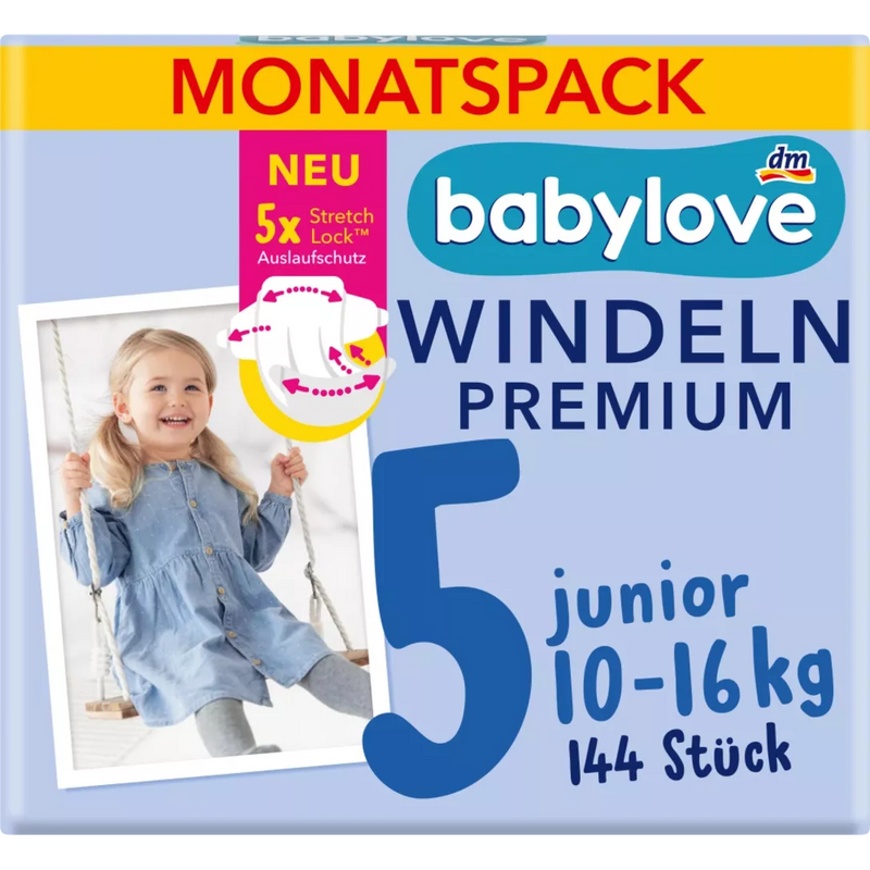 babylove Baby Pants Premium maandbox maat 5 Junior (12-20 kg), 80 stuks.