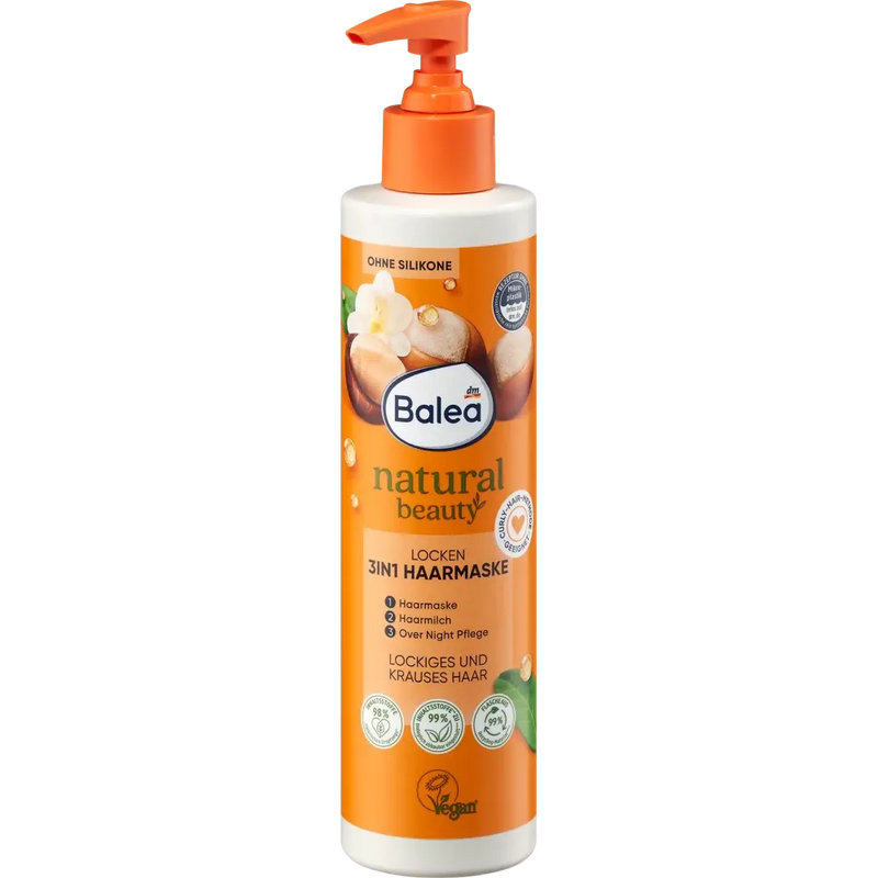 Balea Haarmasker 3in1 Natural Beauty Krullen, 250 ml