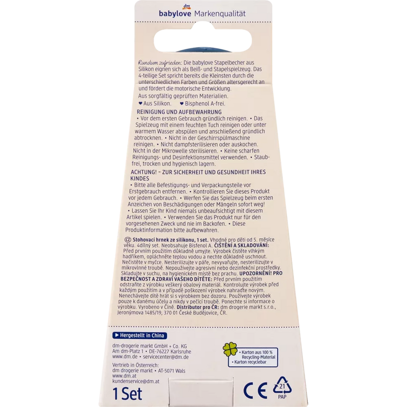 Gobelet empilable en silicone Babylove, 4 pièces, 1 pièce