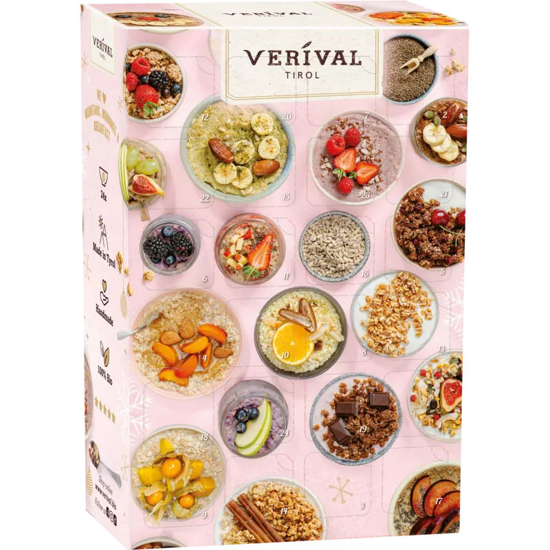 Verival Adventskalender 2024 met 24 minimuesli's & miniporbet, 1 stuk