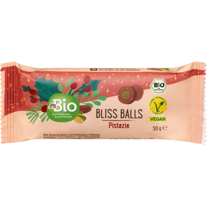 dmBio Bliss Balls Pistachio (2x15 g), adventskalender voor zelfontwerpen 2024, 30 g