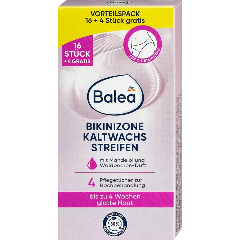 Bandes de cire froide Balea pour maillot, 20 pièces