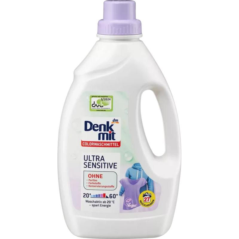Lessive Denkmit Color Ultra Sensitive, 27 ml