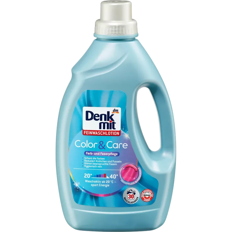 Lessive fine Denkmit Lotion Couleur et Soin, 30 ml