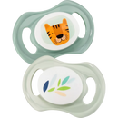 Sucette en latex babylove, symétrique, eucalyptus/menthe, taille 3, à partir de 16 mois, 2 pièces.