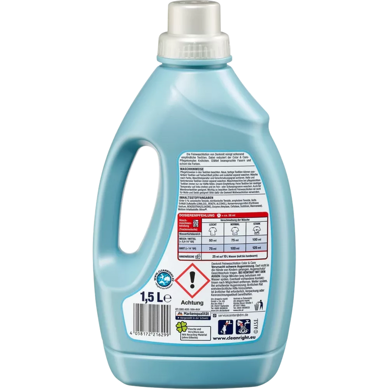 Lessive fine Denkmit Lotion Couleur et Soin, 30 ml