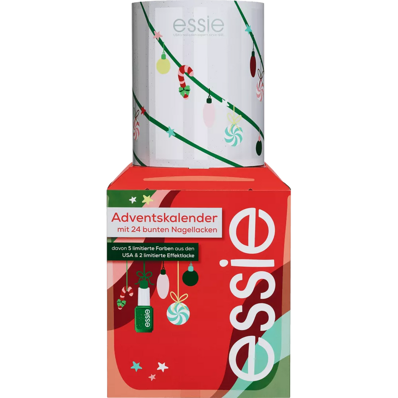 essie Adventskalender 2024 met 24 kleurrijke nagellakjes, 1 stuk