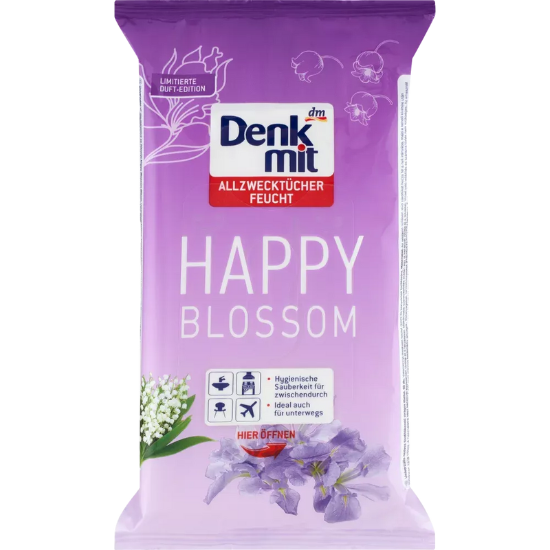 Denkmit vochtige allesdoekjes Happy Blossom, 50 stuks