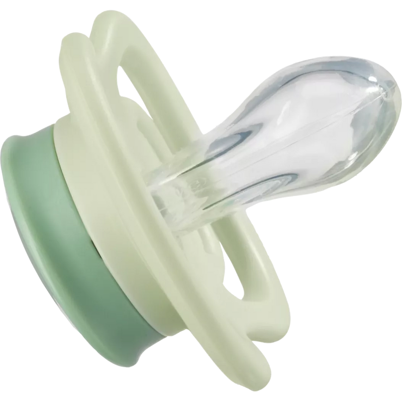 babylove Fopspeen Air silicone symmetrisch, bruin/groen, maat 1, 0-6 maanden, 2 st.