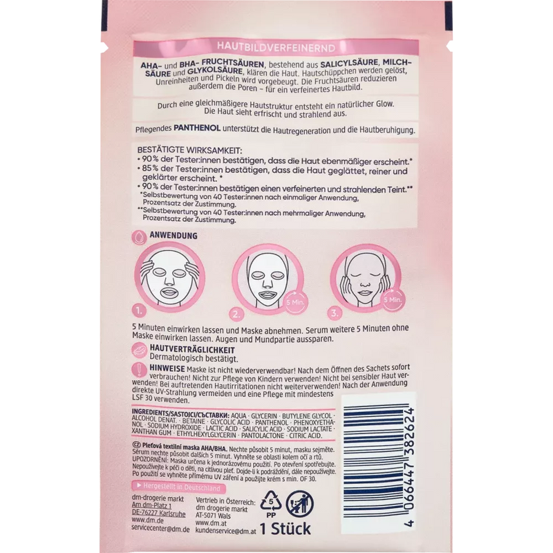 Balea Doekmasker AHA & BHA, 1 st