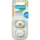Sucette en latex babylove, symétrique, eucalyptus/menthe, taille 3, à partir de 16 mois, 2 pièces.