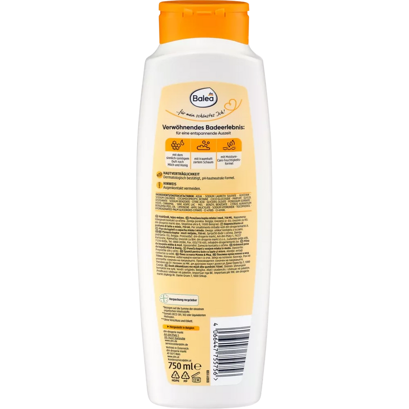 Balea Schuimbad melk & honing, 750 ml