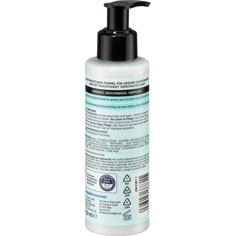 Balea Professional Haarmasker 3in1 Aqua Hyaluron, 150 ml