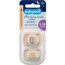 Sucette babylove Air night en silicone, symétrique, marron/gris, taille 2, 5-18 mois, 2 pcs.