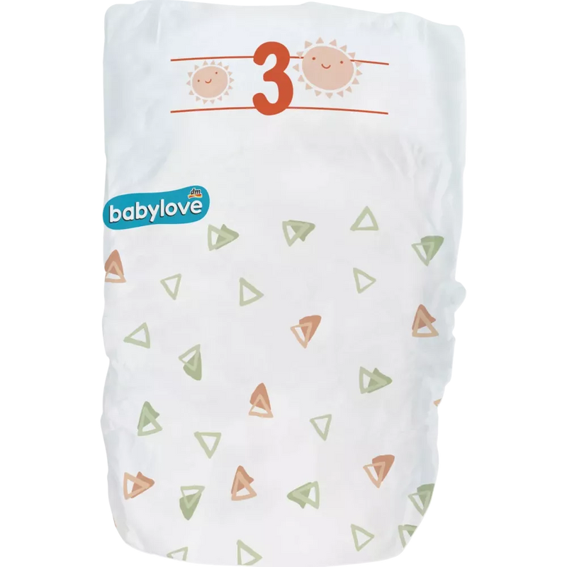 Couches babylove taille 3 Midi (4-9 kg), pack jumbo, 92 pièces.