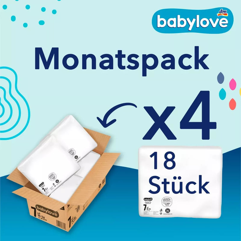 babylove Baby Pants Premium maandbox maat 7 XXL (18+ kg), 72 stuks.