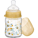 babylove Babyfles van glas wijde opening 120 ml, geel, 1 st
