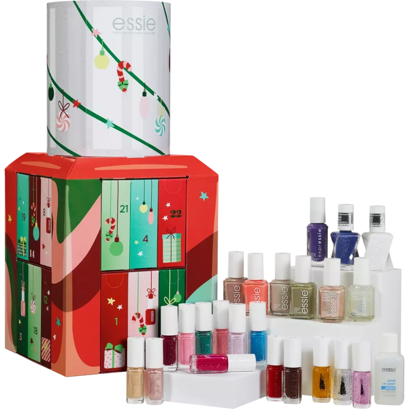 essie Adventskalender 2024 met 24 kleurrijke nagellakjes, 1 stuk