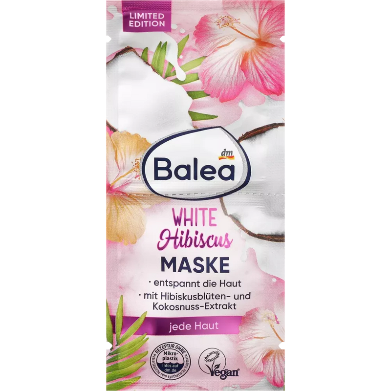 Balea Witte hibiscus gezichtsmasker, 16 ml