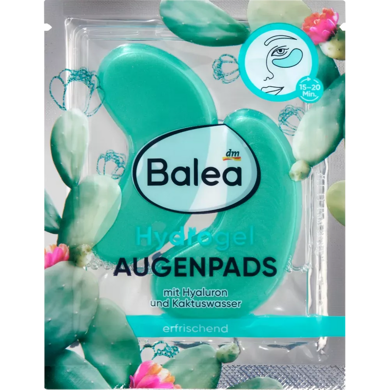 Balea Oogkompressen hydrogel cactuswater (1 paar), 2 st.