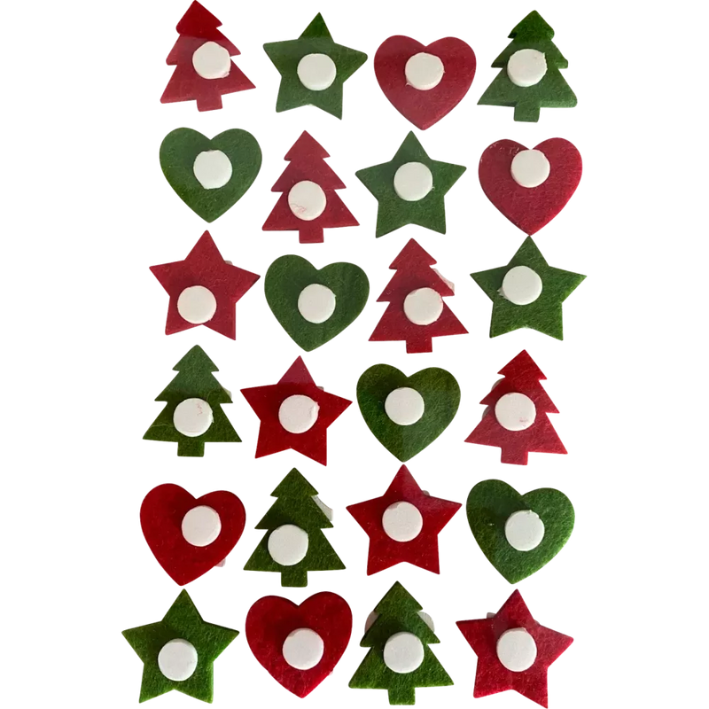 Dekorieren & Einrichten adventskalender cijfers vilt met hout, boom, ster & hart, rood-groen, 1 st