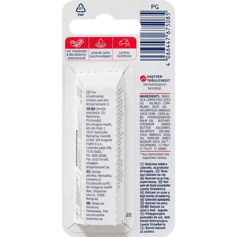 Balea Soin des Lèvres Fraise Délicieuse, 4,8 g